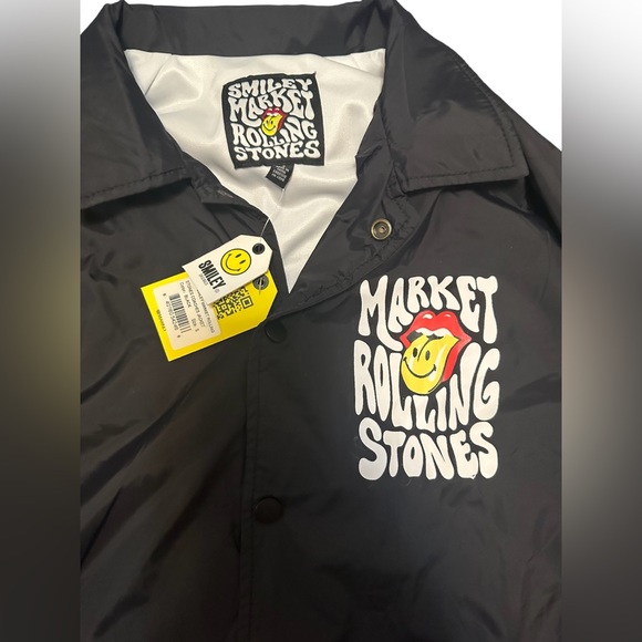 Chinatown Market X Smiley X The Rolling Stones Coaches Jacket NWT - Picture 2 of 3